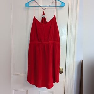 Madewell red silk dress